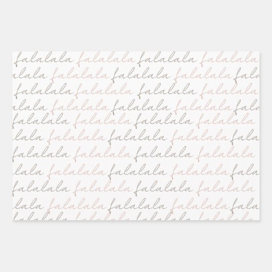 Boho Falalala Gray en Roze papierbladen Inpakpapier Vel (Voorkant 2)