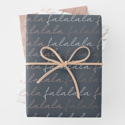 Boho Falalala Gray en Roze papierbladen Inpakpapier Vel (In situ)