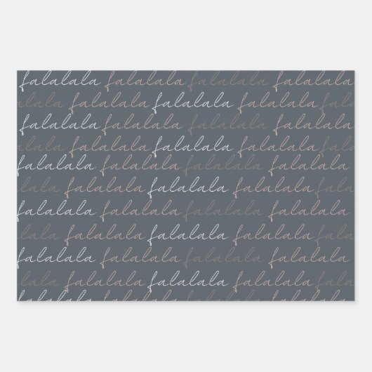 Boho Falalala Gray en Roze papierbladen Inpakpapier Vel (Voorkant)