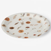 Boho Fall Floral Baby Shower  Papieren Bordje (Gekanteld)