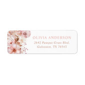 Boho Fall Floral Baby Shower Return Address Label (Voorkant)