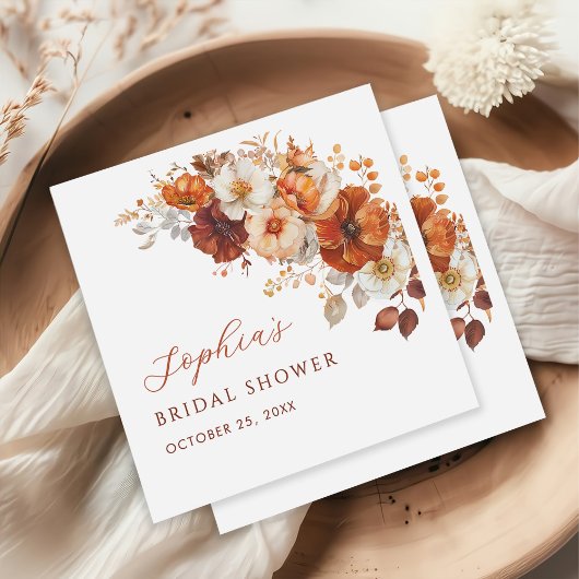Boho Fall Floral Bridal Shower Servet