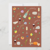 Boho Fall Floral Citrus Terracotta Beige Wedding Kaart (Achterkant)