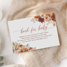 Boho Fall Floral Pumpkin Baby Shower Book Request