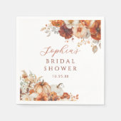 Boho Fall Floral Pumpkin Bridal Shower Servet (Voorkant)
