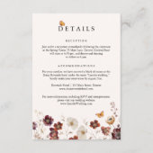 Boho Fall Florals Butterfly Wedding Informatiekaartje (Voorkant)