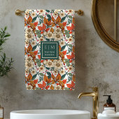 Boho Fall Florals Sage Terracotta Name Bath Towels Bad Handdoek