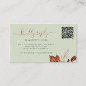 Boho fall foliage sage green wedding online rsvp informatiekaartje (Voorkant)