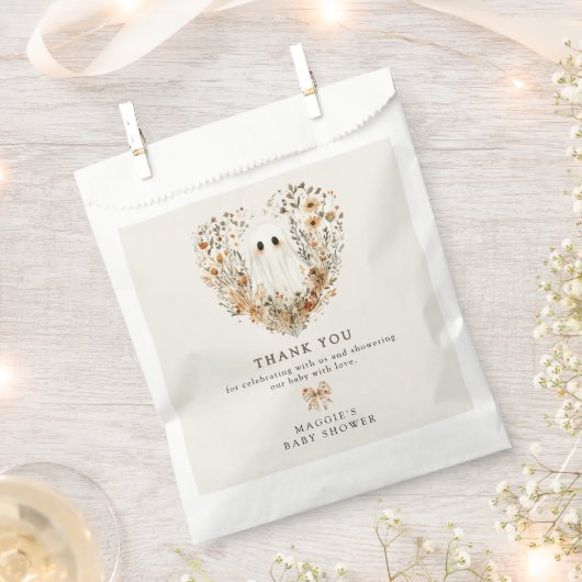 Boho Fall Ghost Baby Shower Thank You Bedankzakje (Geknipt)