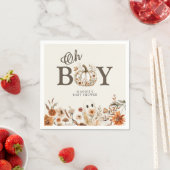 Boho Fall Ghost Floral Oh Boy Baby Shower  Servet (Insitu)