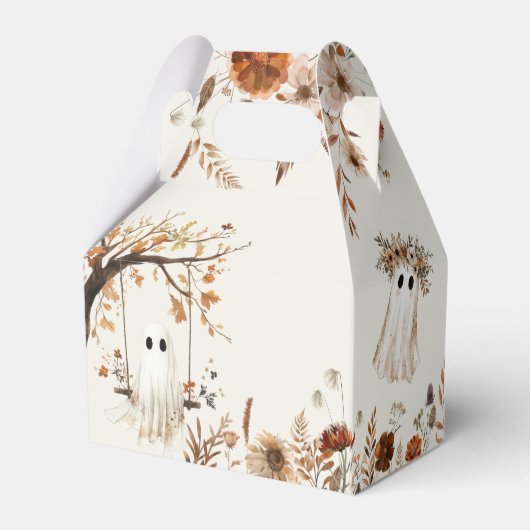 Boho Fall Ghost Wildflower Halloween Baby Shower Bedankdoosjes (Achterkant)