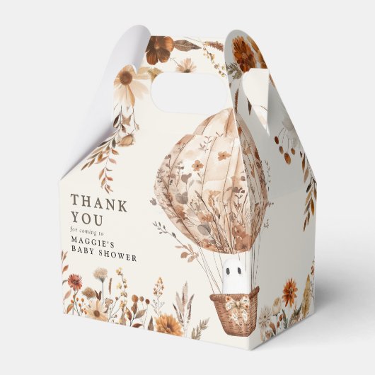 Boho Fall Ghost Wildflower Halloween Baby Shower Bedankdoosjes (Voorkant Zijde)