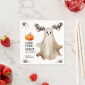 Boho Fall Ghost Wildflower Halloween Baby Shower Servet (Insitu)