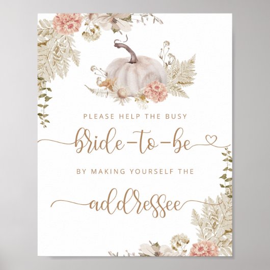 Boho fall help the busy bride Address an Envelope Poster (Voorkant)