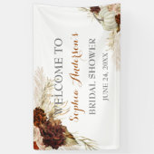 Boho Fall In Love Flora Verbrand Oranje Bruidsfees Spandoek (Verticaal)