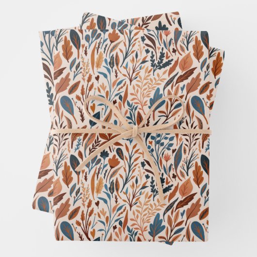 Boho Fall Leaves Inpakpapier Vel (In situ)