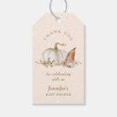 Boho Fall Pumpkin Baby Shower Bedankt Cadeaulabel (Voorkant)