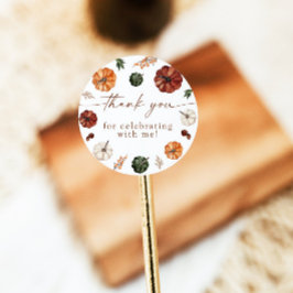 Boho Fall Pumpkin Thank You Favor Sticker