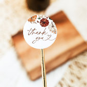 Boho Fall Pumpkin Thank You Favor Sticker