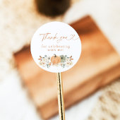 Boho Fall Pumpkin Thank You Favor Sticker