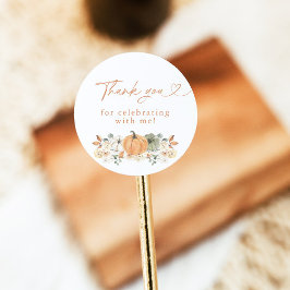 Boho Fall Pumpkin Thank You Favor Sticker