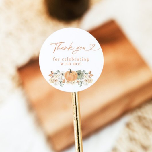 Boho Fall Pumpkin Thank You Favor Sticker