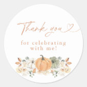 Boho Fall Pumpkin Thank You Favor Sticker (Voorkant)