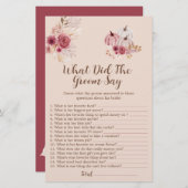 Boho Fall Pumpkin What Did The Groom Say Game (Voorkant / Achterkant)