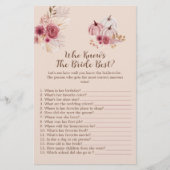 Boho Fall Pumpkin Who Knows The Bride Best Game (Voorkant)