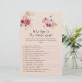 Boho Fall Pumpkin Who Knows The Bride Best Game (Staand voorkant)