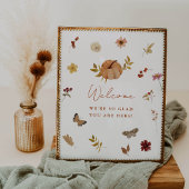 Boho Fall Terracotta Pumpkin Bridal Welcome Sign Poster