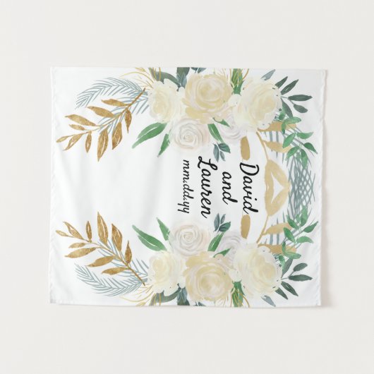 Boho Fall Wedding Back drop, ceremonie Decoraties Wandkleed (Voorkant (horizontaal))