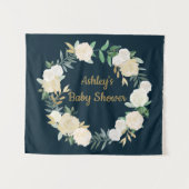 Boho Fall Wedding Backdrop Gold White Baby shower Wandkleed (Voorkant (horizontaal))