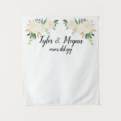 Boho Fall Wedding Backdrop, Gold White Wedding Dec Wandkleed (Voorkant)