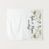 Boho Fall Wedding Backdrop, Gold White Wedding Dec Wandkleed (Voorkant (horizontaal))