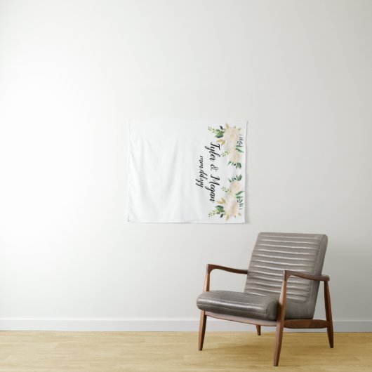 Boho Fall Wedding Backdrop, Gold White Wedding Dec Wandkleed (In Situ (horizontaal))