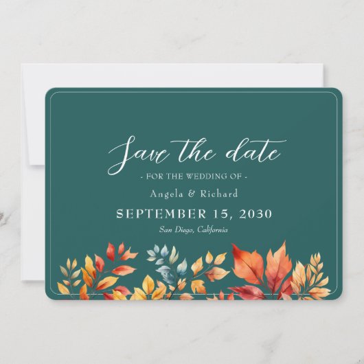 Boho Fall Wedding Save the Date Kaart (Voorkant)