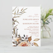 Boho Fall Wedding Uitnodiging (Staand voorkant)