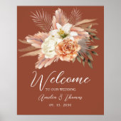 Boho Fall Wedding Welkomstbord Poster (Voorkant)