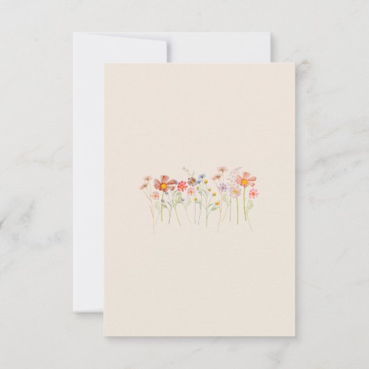 Boho Fall Wildflower Beige Terracotta Rust Wedding RSVP Kaartje (Achterkant)