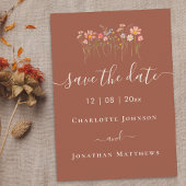 Boho Fall Wildflower Floral Terracotta Wedding Save The Date