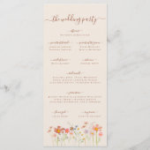Boho Fall Wildflower Meadow Wedding Ceremony Menu (Achterkant)