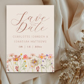 Boho Fall Wildflower Meadow Wedding Save The Date