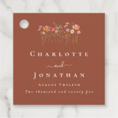 Boho Fall Wildflower Terracotta Custom Wedding Bedankjes Labels (Voorkant)