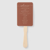 Boho Fall Wildflower Terracotta Wedding Ceremony Handwaaier (Voorkant)