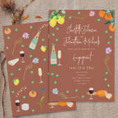 Boho Fall Wine and Cheese Engagement Party Kaart