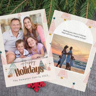 Boho familie of bedrijf kerstvakantie kaart