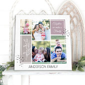 Boho FAMILY Photo Collage Script Modern Quote Canvas Afdruk