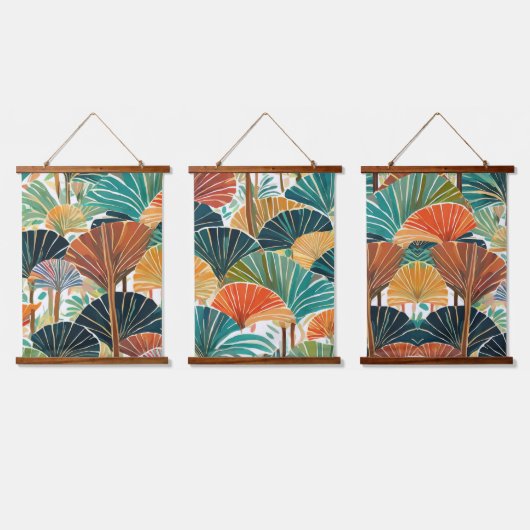 Boho Fan palm Hangend Wandkleed (Driedubbel)