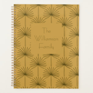Boho Fan Palm Leaf Botanical Line Art Familienaam Planner